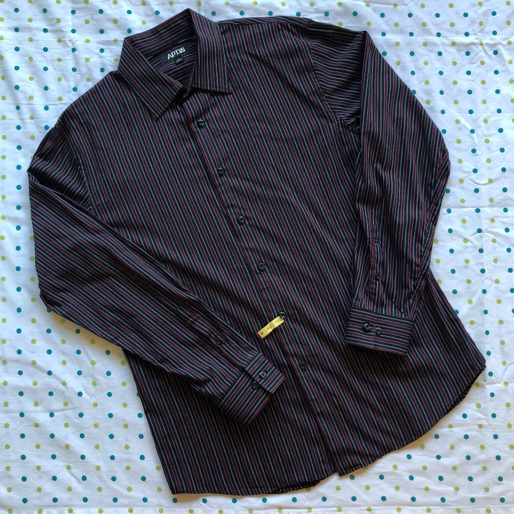 Apt 9 Maroon and Black Dress Shirt